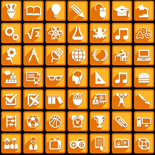 Creative white social Icons vector graphic 04