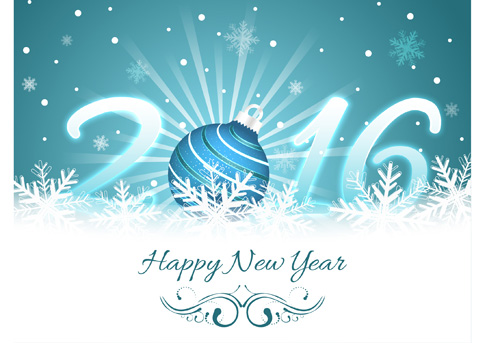 2016 new year with christmas ball and snowflake background vector 2016 new year with christmas ball and snowflake background vector