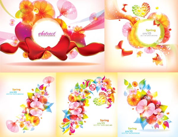 Abstract background with flowers vector Abstract background with flowers vector