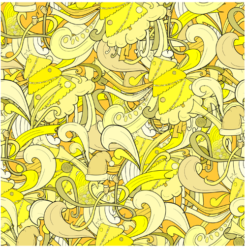 Christmas elements with doodle seamless pattern vector 12 Christmas elements with doodle seamless pattern vector 12