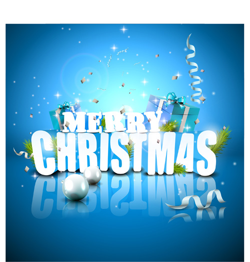 Christmas gift boxs with confetti vector material Christmas gift boxs with confetti vector material