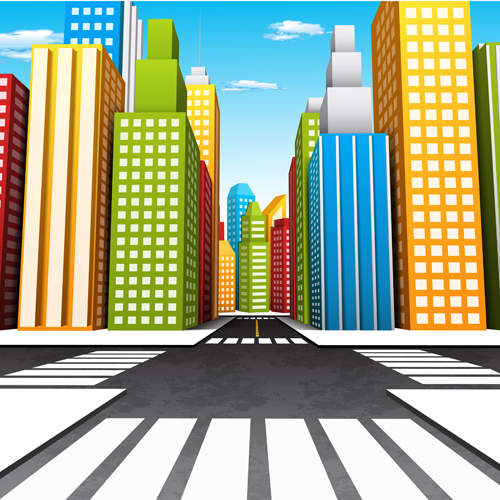 City skyscrapers design vector background set 01 City skyscrapers design vector background set 01