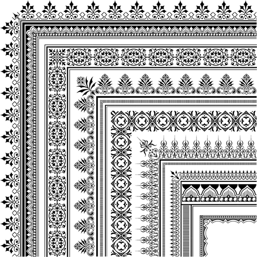 Corner ornaments borders seamless vector 01 Corner ornaments borders seamless vector 01