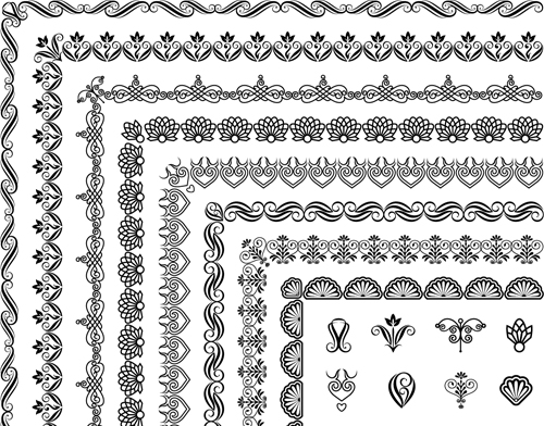Corner ornaments borders seamless vector 02 Corner ornaments borders seamless vector 02