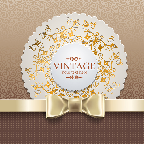 Exquisite lace vintage cards vector set 03 Exquisite lace vintage cards vector set 03