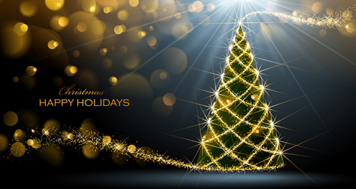 holiday golden glow christmas background 