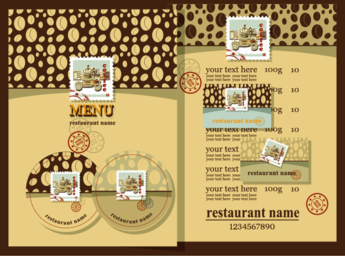 Retro beer menu cover with price list vectors 03