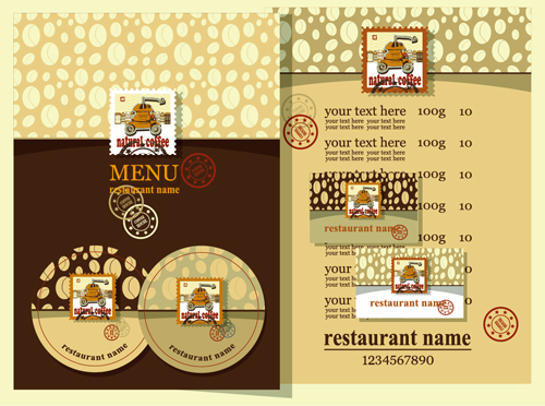 Retro beer menu cover with price list vectors 04