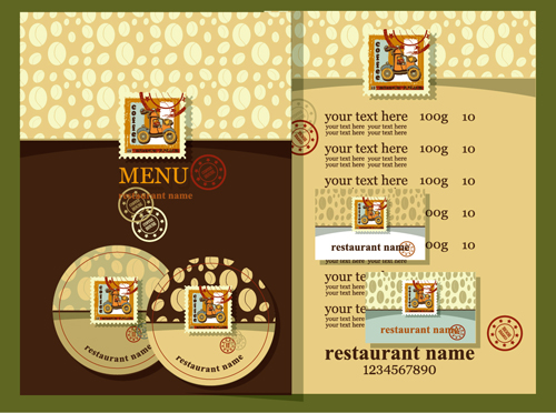 Retro beer menu cover with price list vectors 07