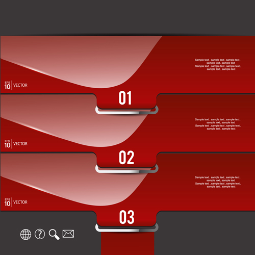 Shiny red infographic vector 02 Shiny red infographic vector 02
