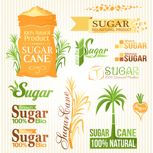 Sugar labels with logos vector material 03 Sugar labels with logos vector material 03