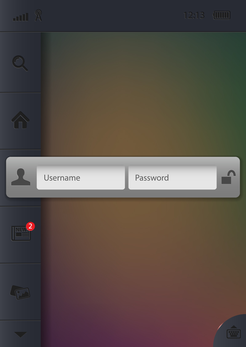 username password input box 