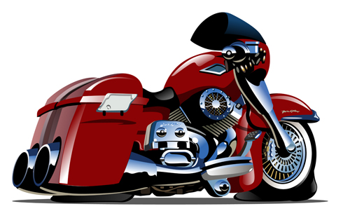 Vintage motorcycle illustration design vector 03 Vintage motorcycle illustration design vector 03