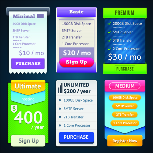 website pricing plans banners banner 