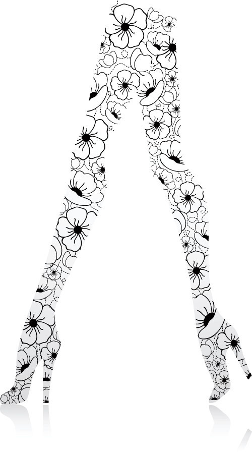 legs illustration floral 