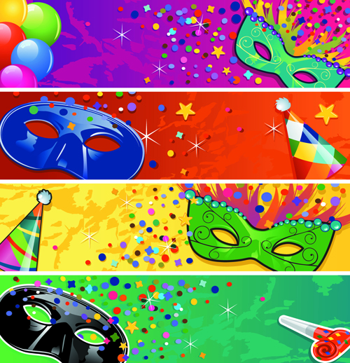 Carnival night mask banner vector Carnival night mask banner vector