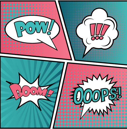 Cartoon speech bubbles for your text vector 02
