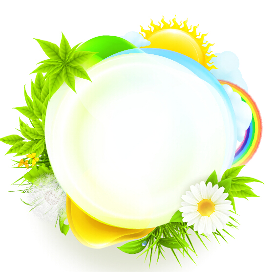 Cartoon sun with spring vector background 02 Cartoon sun with spring vector background 02