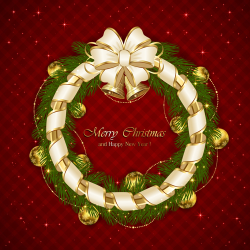 Christmas decoration frame with ribbon and stars vector Christmas decoration frame with ribbon and stars vector