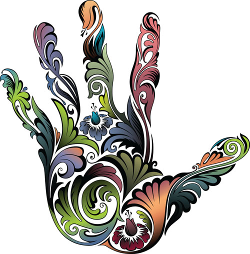 Creative palm design vector material 06