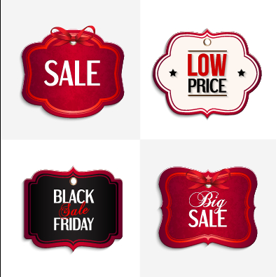 Cute vintage labels cards vector graphics 02
