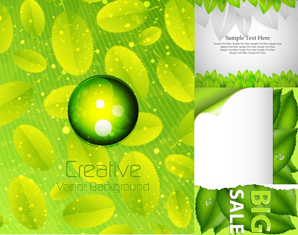 Fresh green element background shiny vector Fresh green element background shiny vector
