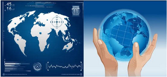 World map with hand backgrounds vector World map with hand backgrounds vector
