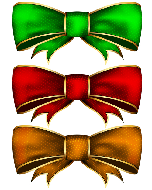 Golden and colored bows vector Golden and colored bows vector