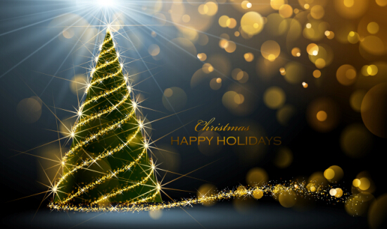 holiday golden glow christmas background 