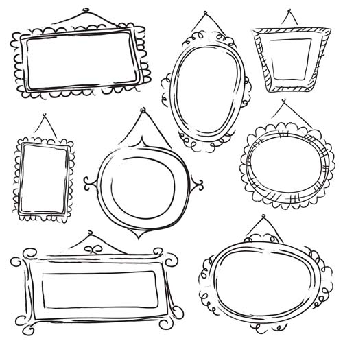 Hand drawn vector frames set Hand drawn vector frames set