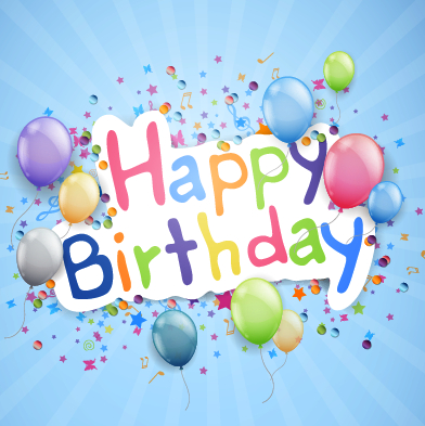 Happy birthday background with balloon vector