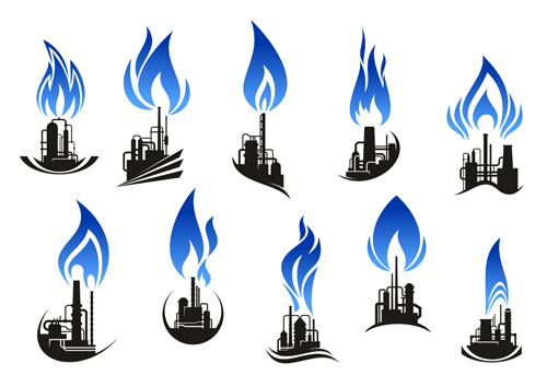 Oil refinery industry logo vector 02 Oil refinery industry logo vector 02