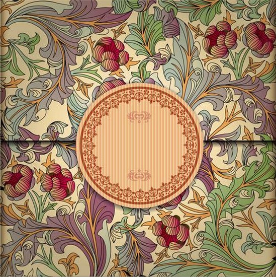 Ornaments with vintage backgrounds vector Ornaments with vintage backgrounds vector