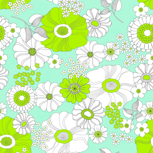 seamless pattern vector pattern outline flower 