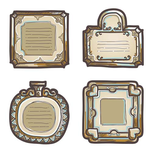 Retro frames hand drawing vector Retro frames hand drawing vector