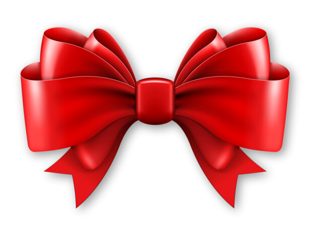 Shininy red bow vector material