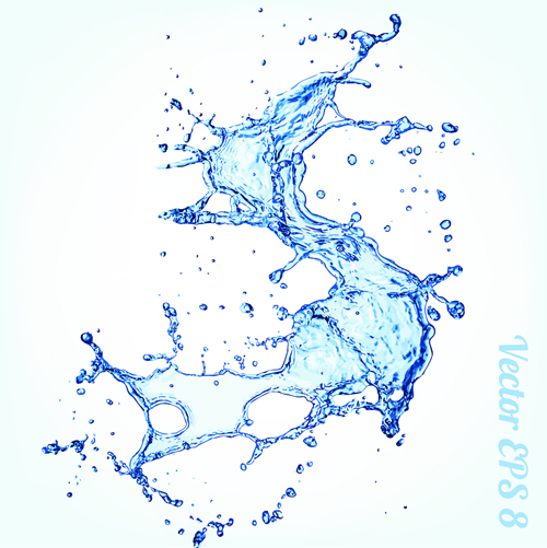 water splash blue background 