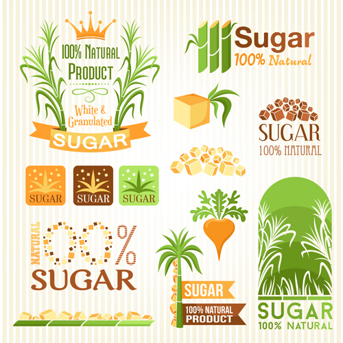 sugar material logos labels 