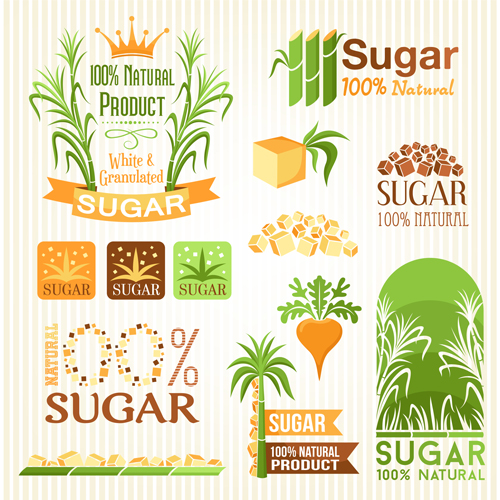 Sugar labels with logos vector material 01 Sugar labels with logos vector material 01