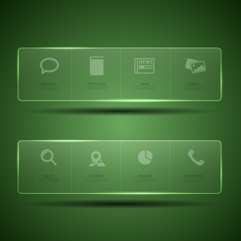 Transparent web menu vector material 01 Transparent web menu vector material 01