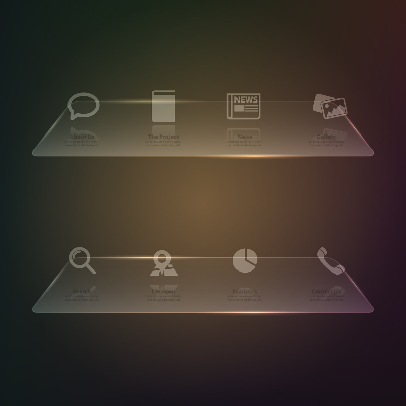 Transparent web menu vector material 03 Transparent web menu vector material 03
