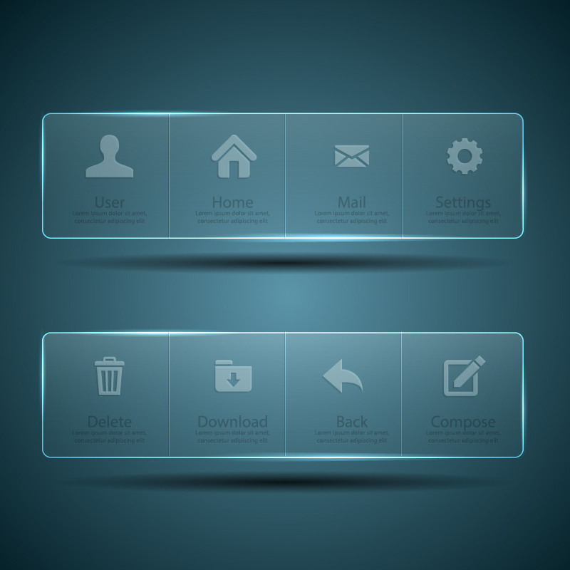 Transparent web menu vector material 04 Transparent web menu vector material 04