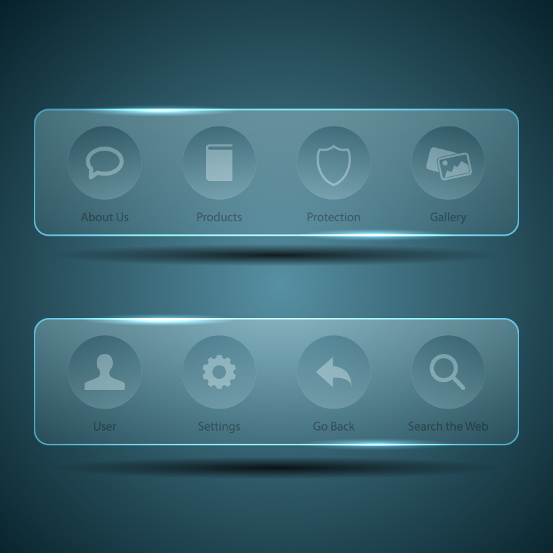 Transparent web menu vector material 06 Transparent web menu vector material 06