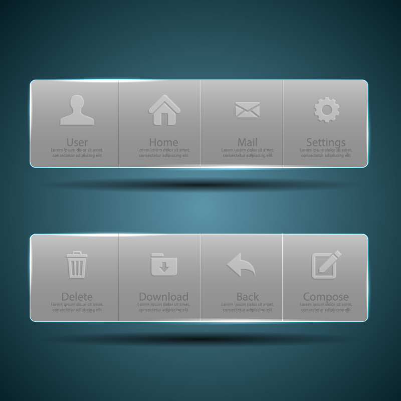 Transparent web menu vector material 08 Transparent web menu vector material 08