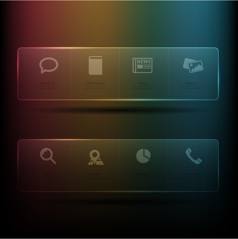 Transparent web menu vector material 09 Transparent web menu vector material 09