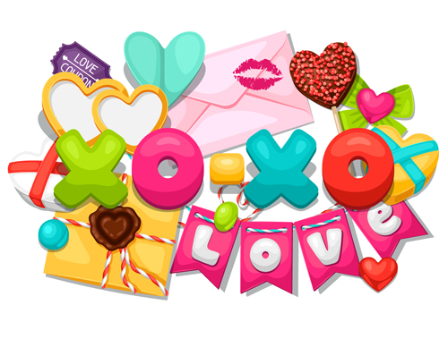 Valentines day design elements vector set 02 Valentines day design elements vector set 02