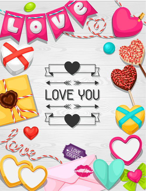 Valentines day design elements vector set 06 Valentines day design elements vector set 06
