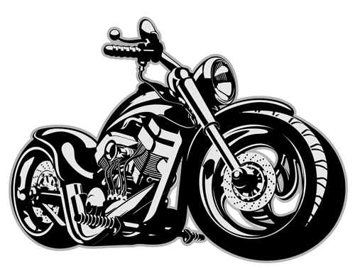 Vintage motorcycle illustration design vector 02 Vintage motorcycle illustration design vector 02