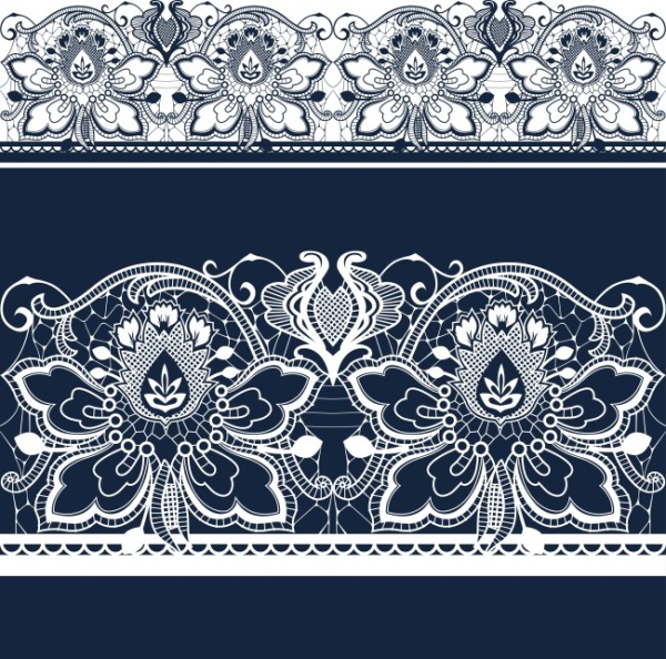 White lace with blue background vector White lace with blue background vector