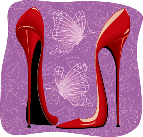 Women high heeled shoes vector illustration 01 Women high heeled shoes vector illustration 01
